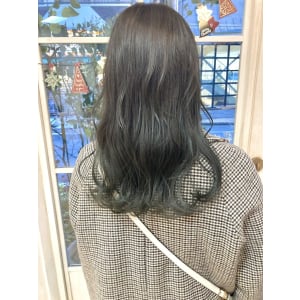 透明感ブルージュ大人可愛いセミロング30代40代梅ヶ丘美容室