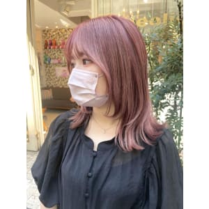 ピンクベージュ☆レイヤースタイル【横浜】