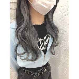 インナーカラー/ライトグレー/グレージュ/冬カラー