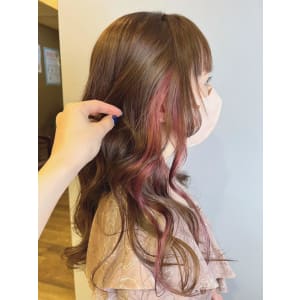 20代30代大人かわいいインナカラーピンクイヤリングカラー