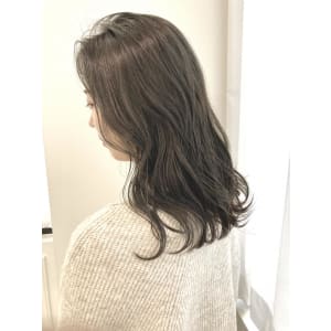 美髪/大人かわいい/こなれミディ/サンドベージュ