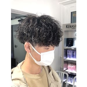 メンズヘア整形スパイラルパーマ波巻きツイストメンズパーマ髪型