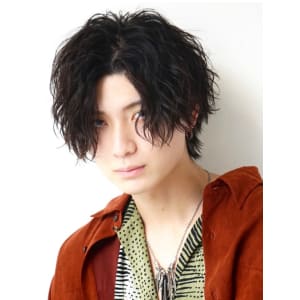 メンズヘア整形スパイラルパーマ波巻きツイストメンズパーマ髪型