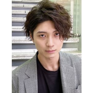 メンズヘア整形スパイラルパーマ波巻きツイストメンズパーマ髪型