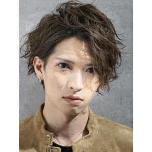 メンズヘア整形スパイラルパーマ波巻きツイストメンズパーマ髪型