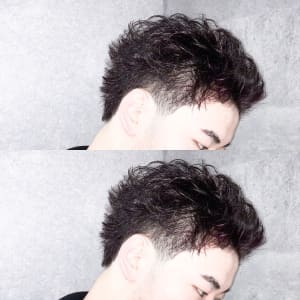 メンズヘア整形スパイラルパーマ波巻きツイストメンズパーマ髪型