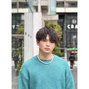 メンズヘア整形スパイラルパーマ波巻きツイストメンズパーマ髪型