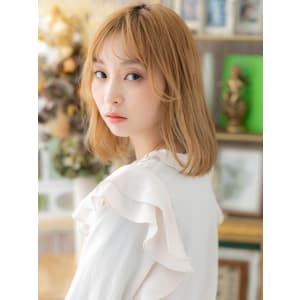 韓国風ブロンドへア前下がりエアストレート ぎゃう - COVER HAIR bliss 川口東口駅前店【カバー ヘア ブリス】【カバー ヘア ブリス カワグチヒガシグチエキマエテン】掲載中