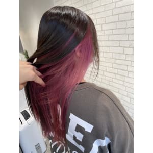 miu&伊藤夏海 大人インナーカラーピンク◎
