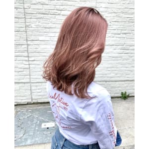ピンク ショコラアッシュ ヘルシースタイル ふんわりカール