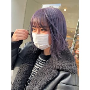 切りっぱなしボブ×バイオレットカラー/ラベンダーカラー