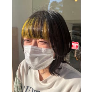 ネオンイエローミストバング×外ハネボブ