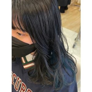 ブルーグリーン　ロングインナー - HAIR MAKE age 天神西通り店【ヘアメイク アージュ テンジンニシドオリテン】掲載中