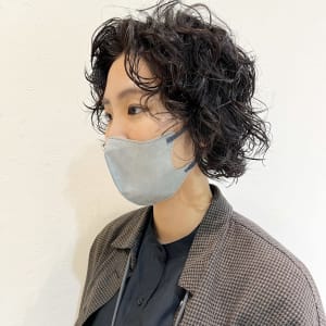 大人ボブパーマ