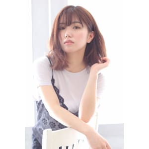 透け感ベージュ【外ハネ 】×【ハンサムロブ】