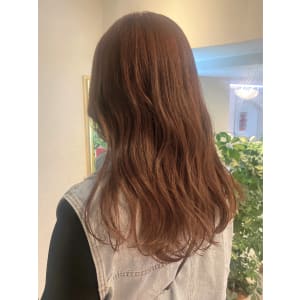 ショコラベージュブラウンカラー×波巻きロング