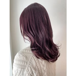 ラベンダーグレージュ×韓国っぽくびれセミロング