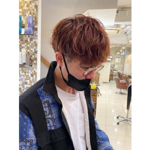 横浜☆ソフトツイスト　ピンクブラウン　刈り上げ