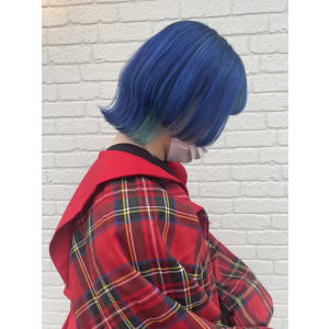 ブルー×インナーエメラルドグリーン