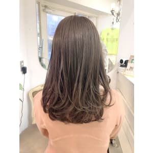 ショコラブラウン大人可愛いゆるふわカールセミディ梅ヶ丘美容室