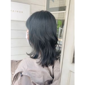 愛されふんわりカールブリーチなし透明感カラー40代梅ヶ丘