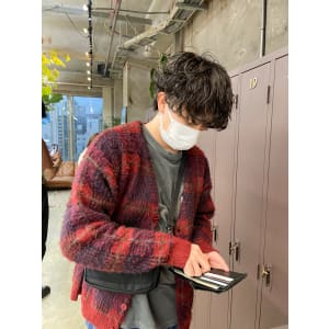 王道波巻きパーマ