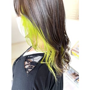 インナーカラー ライムグリーン - K&K hair design つつじが丘店【ケイアンドケイヘアーデザインツツジガオカテン】掲載中