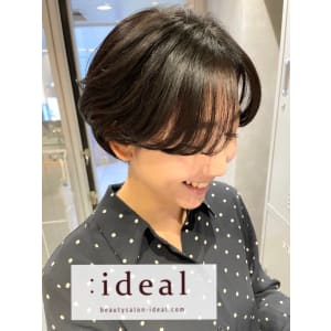 長めバングで黒髪ショート♪