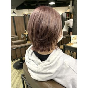 ピンク ショコラアッシュ ヘルシースタイル ふんわりカール