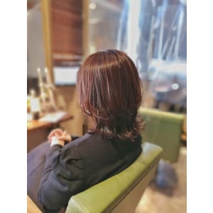ひし形外ハネボブ大人可愛い20代30代40代小顔暗髪鎖骨ミデ
