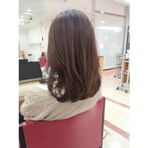 ミルクチョコレートカラー×レイヤーセミロング