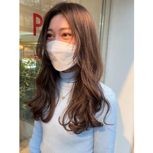 透明感◎まろやかショコラベージュブラウン×ゆる巻きロング