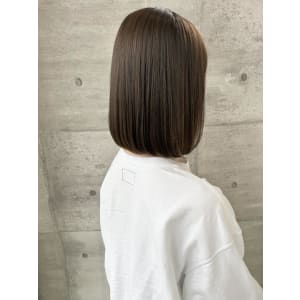 30代自然な丸みの髪質改善ストレートボブ/ベージュ☆山之内
