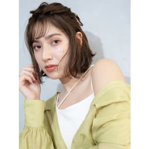 三軒茶屋_レディース_ミディアム_ボブ_ヘアアレンジ_小顔