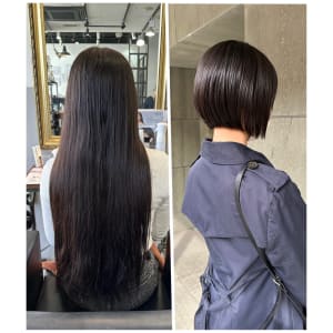 ヘアドネーション　ショートボブ