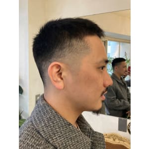 メンズカットフェード刈り上げソフモヒベリーショート梅ヶ丘