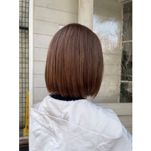 サラサラストレートボブモカグレージュ簡単スタイリング梅ヶ丘