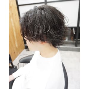 メンズ無造作パーマスタイル
