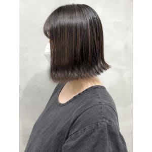 切りっぱなしボブ×シースルーバング【池袋美容室　uchla】