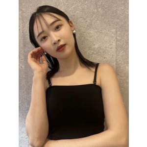 三軒茶屋_レディース_セミロング_ブラック_ウェット_耳掛け