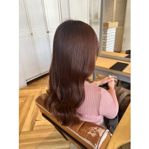 pink brown × 外ハネウェーブ