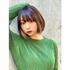 ボブ　イヤリングカラー　インナーカラー