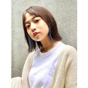 イヤリングカラー　ブルー　インナーカラー