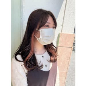 ピンクベージュイヤリングカラー×透明感カラー