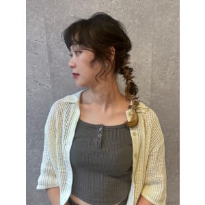 三軒茶屋_レディース_ロング_ヘアアレンジ_ヘアセット_小顔