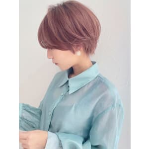 20代30代40代黒髪前下がりショートボブ丸みショート