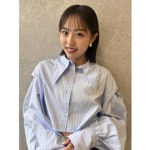 三軒茶屋_レディース_ミディアム_ブラウン_耳掛けボブ_小顔