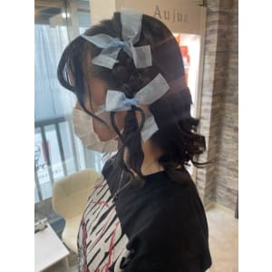 サイド編み込み＆量産巻きスタイル