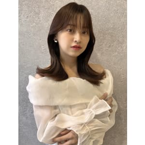 三軒茶屋_レディース_セミロング_ブラウン_コテ巻き_パーマ