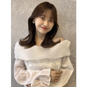 三軒茶屋_レディース_ロング_コテ巻き_韓国巻き_ブラウン